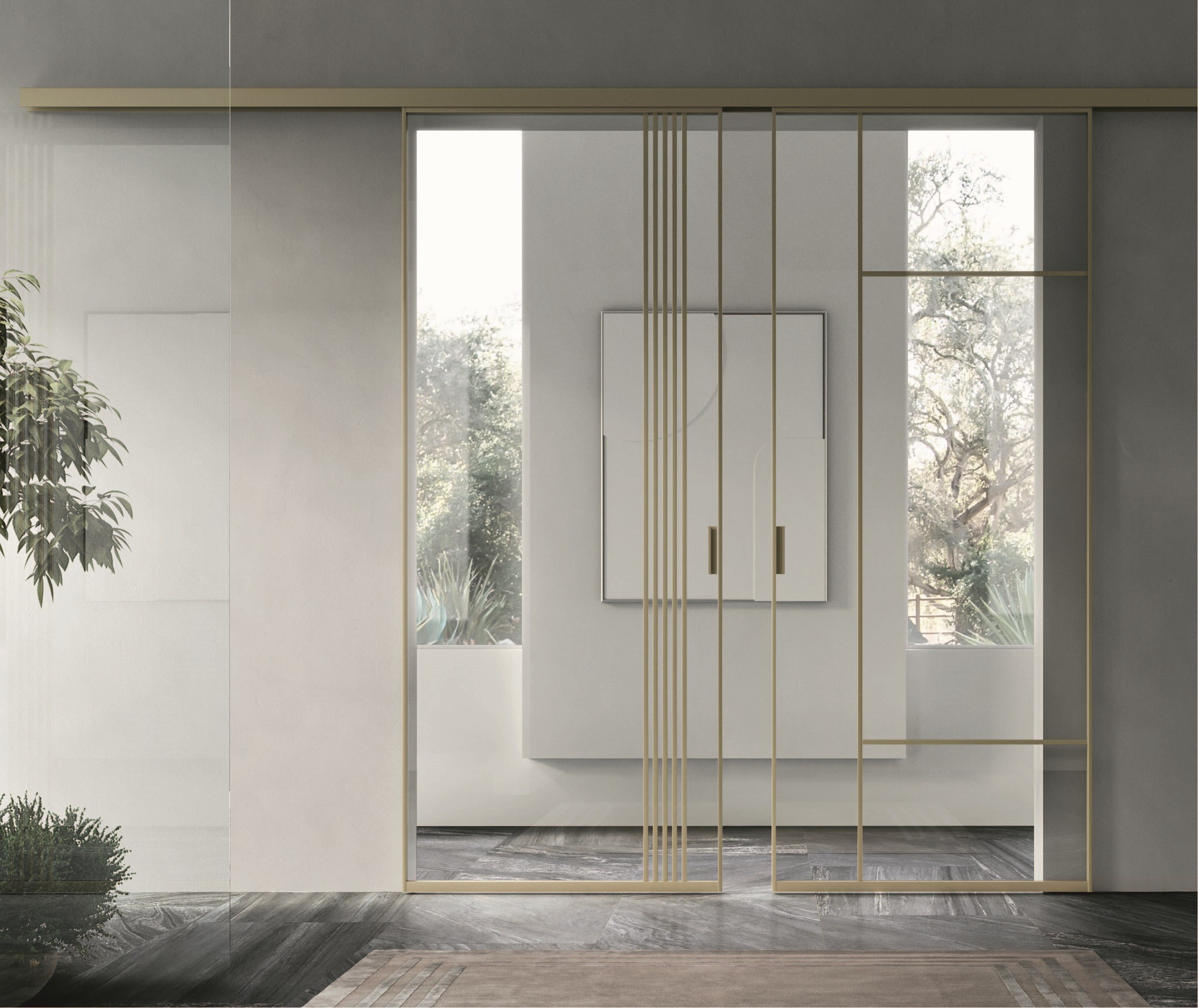 Стеклянная и алюминиевая дверь BLUINTERNI Quadro-Move ARCH-00049721 - Вид №3