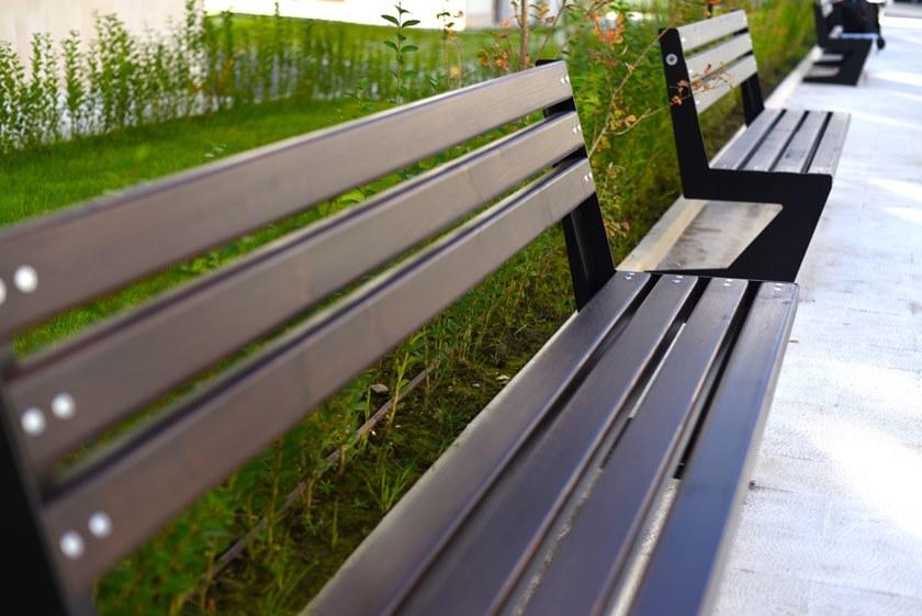 ENCHO ENCHEV - ETE Скамья из дерева и металла со спинкой  124  - Вид №5