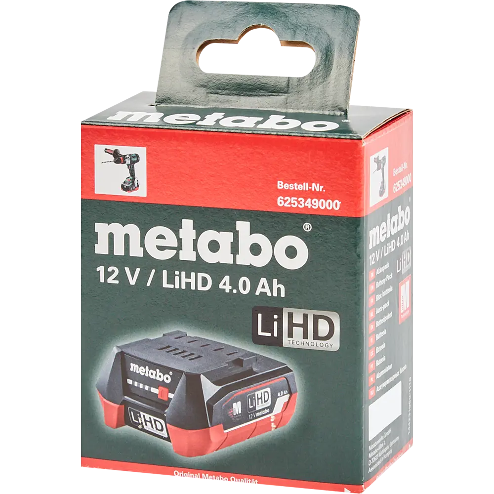 Аккумулятор Metabo 625349000, 12 В Li-ion 4 Ач 88110004 STLM-2018633  - Вид №2