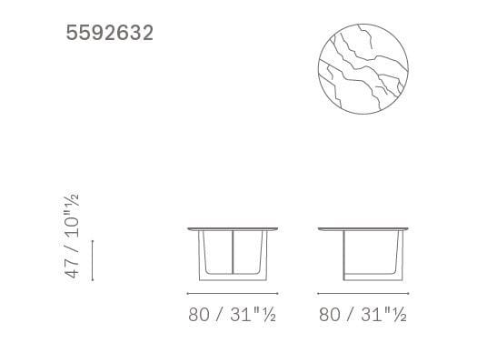 Круглый мраморный журнальный столик Poltrona Frau коллекция-столы и стулья ARCH-00139435 - Вид №2
