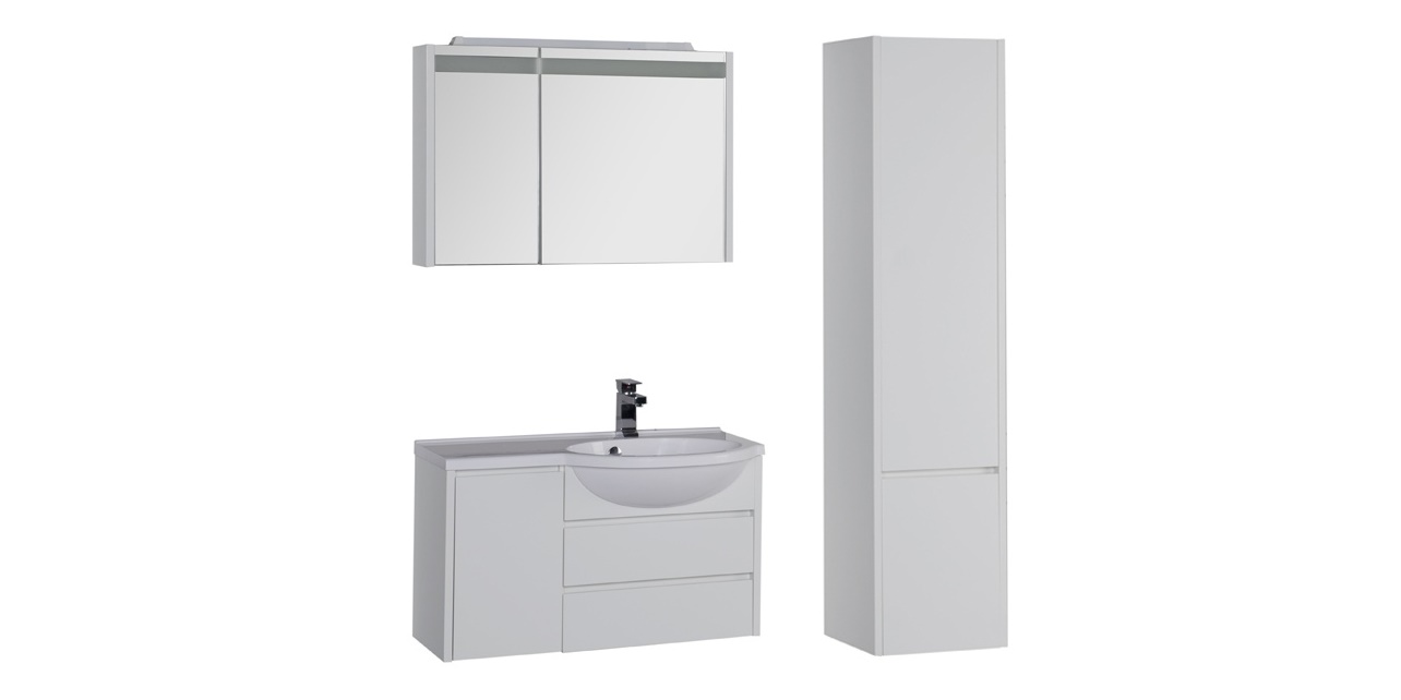 Комплект мебели Aquanet Лайн 90 R белый 00164956 - Вид №1