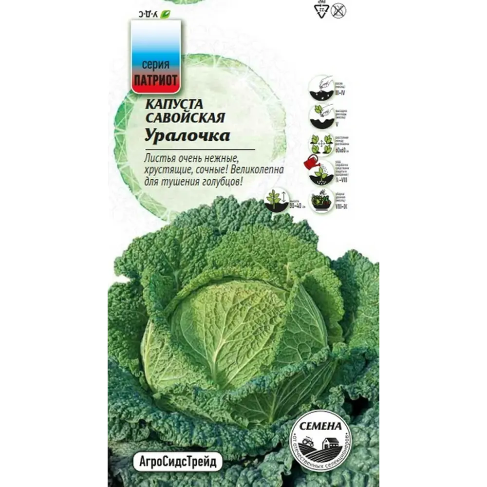Семена овощей Агросидстрейд Патриот капуста савойская Уралочка STLM-2109479