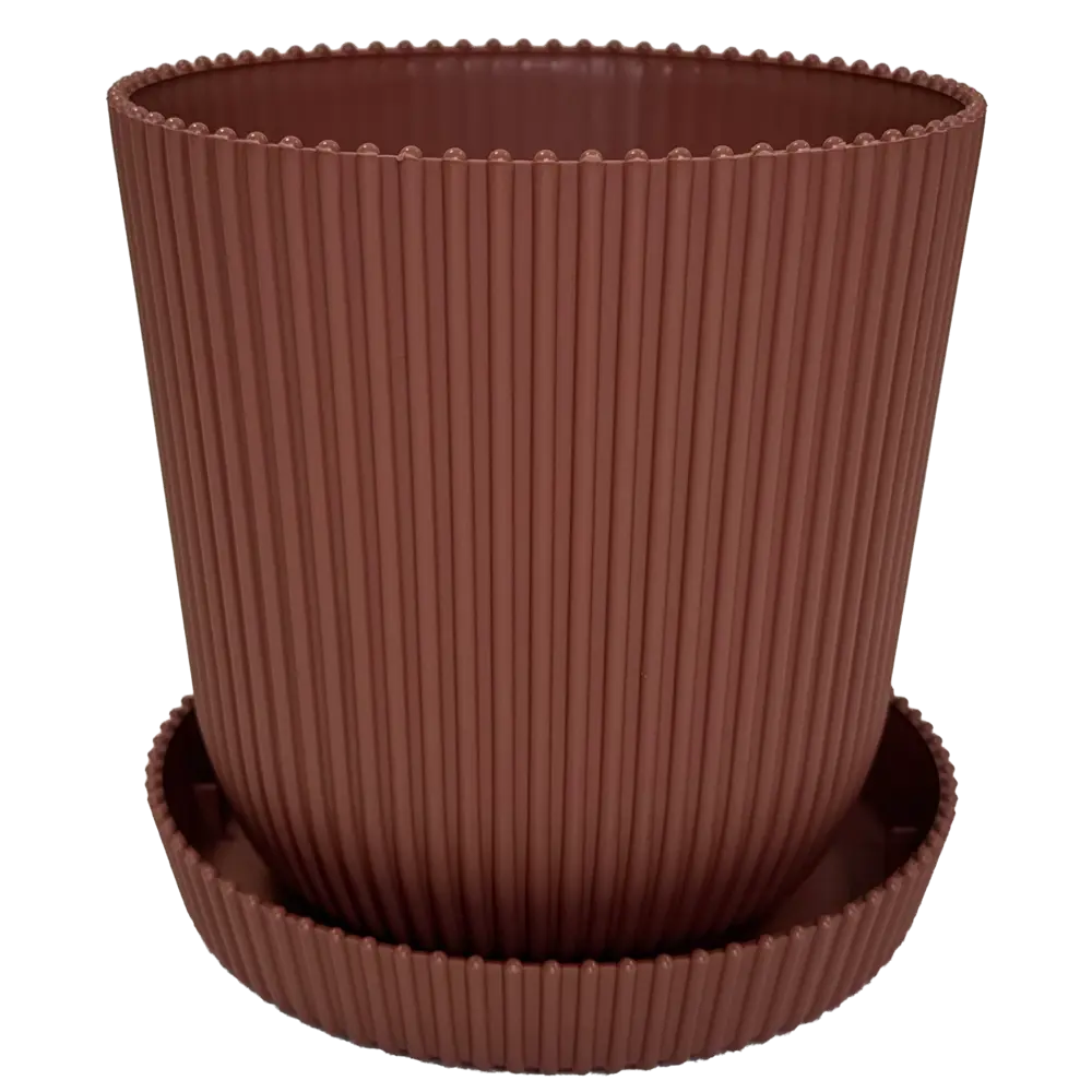 Горшок для цветов Тek.А.Тek 12x12x11.5 см v1 л пластик глина ТЕК.А.ТЕК Le Gaufre STLM-2199742 - Вид №1