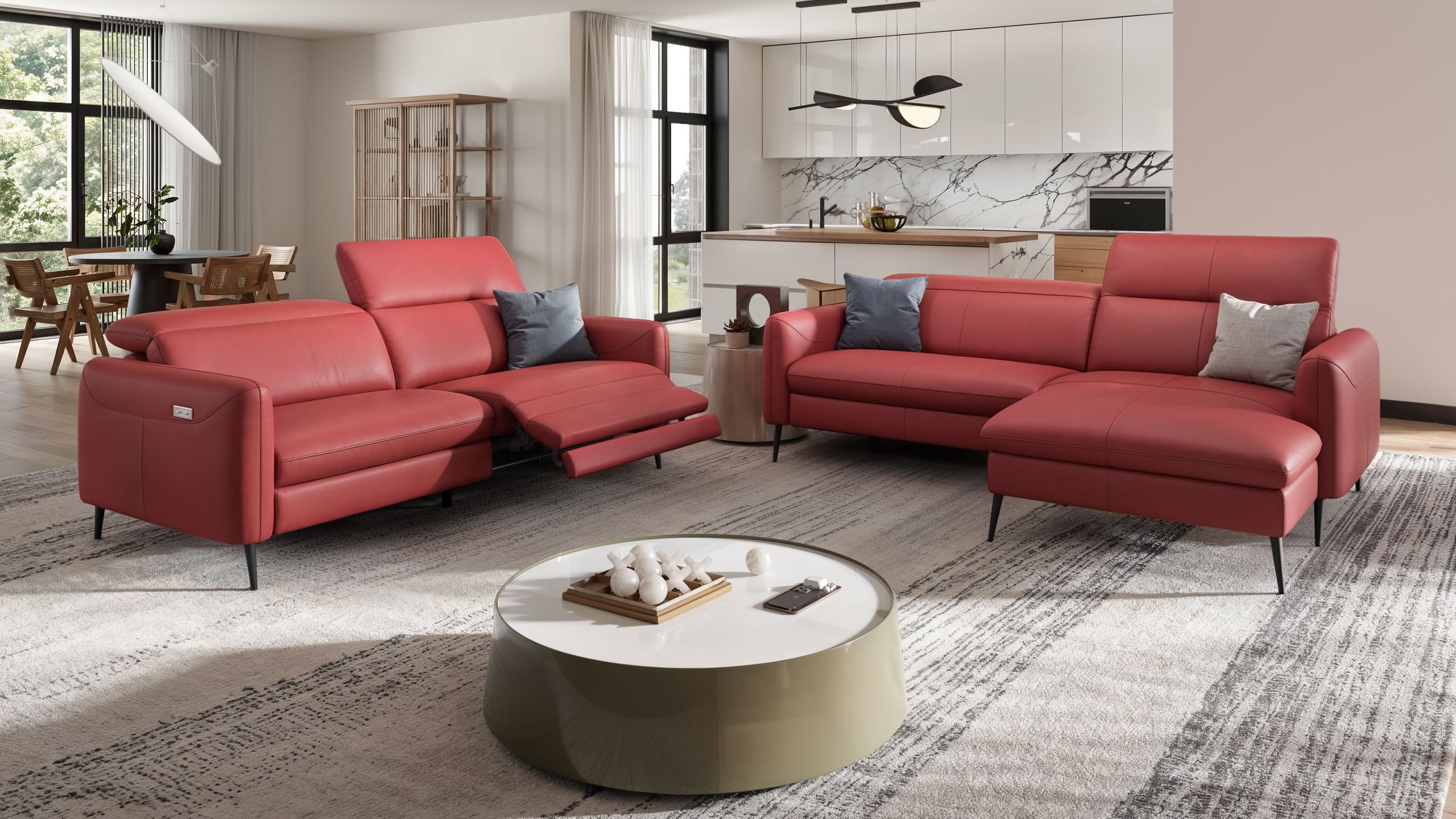 3-местный кожаный диван Sofanella Мессина ARCH-00052908 - Вид №3