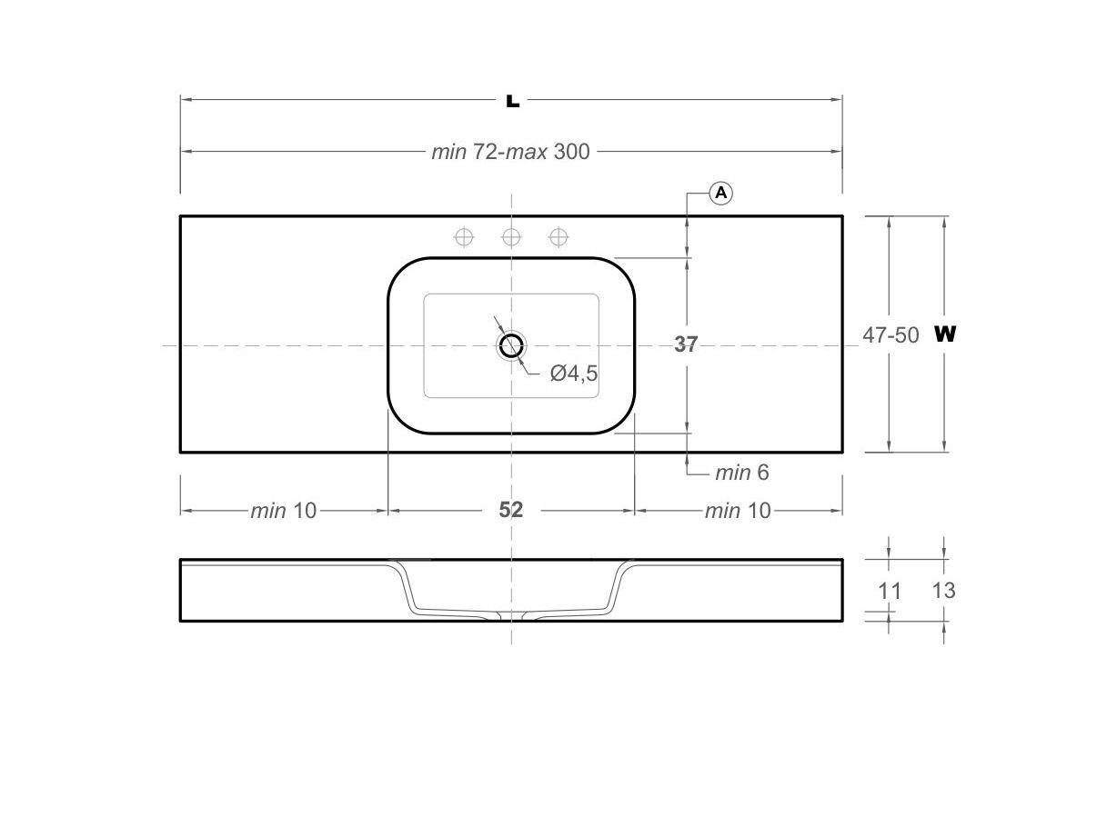 Столешница со встроенной раковиной Inbani FLOAT ARCH-00150126 - Вид №5