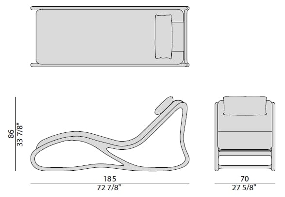 Съемный шезлонг из массива грецкого ореха и ткани Porada двадцать четыре ARCH-00153124 - Вид №6