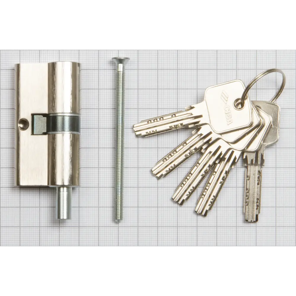 Цилиндр Cisa Astral ОА312-85.12, 45x35 мм, ключ/шток, цвет никель, без вертушки STLM-2066376 - Вид №2