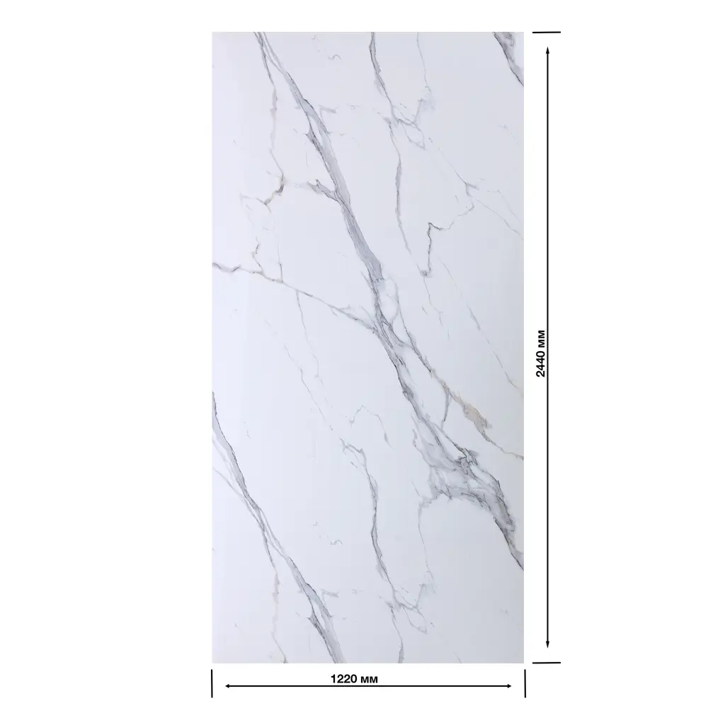 DEKOR PANEL Стеновая панель ПВХ Белый мрамор 2440×1220 мм 88537717 STLM-1014876 - Вид №5
