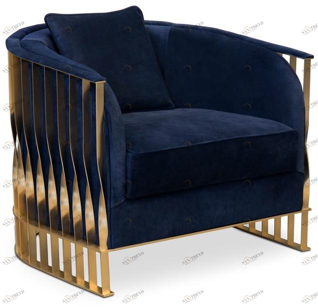 KOKET Кресло из ткани и латуни с подлокотниками Mandy sun-id-1482319