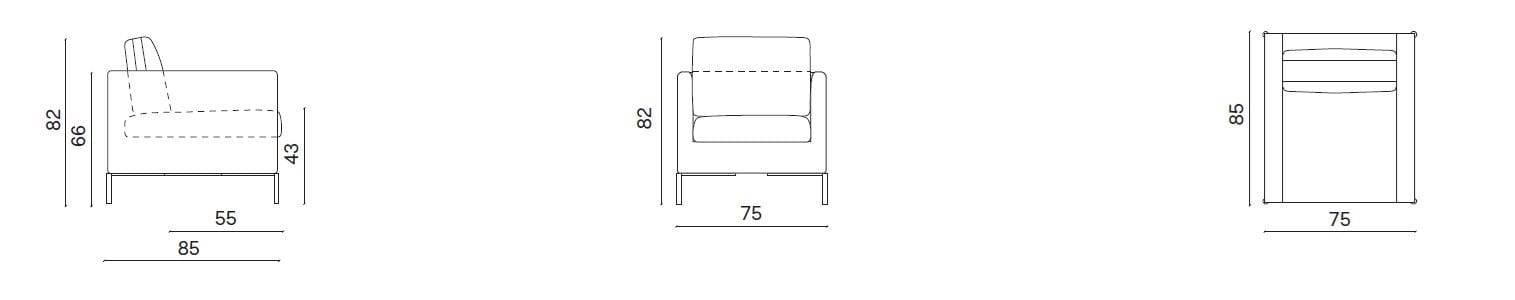 Тканевое кресло с подлокотниками Novamobili Риф ARCH-00071361 - Вид №7