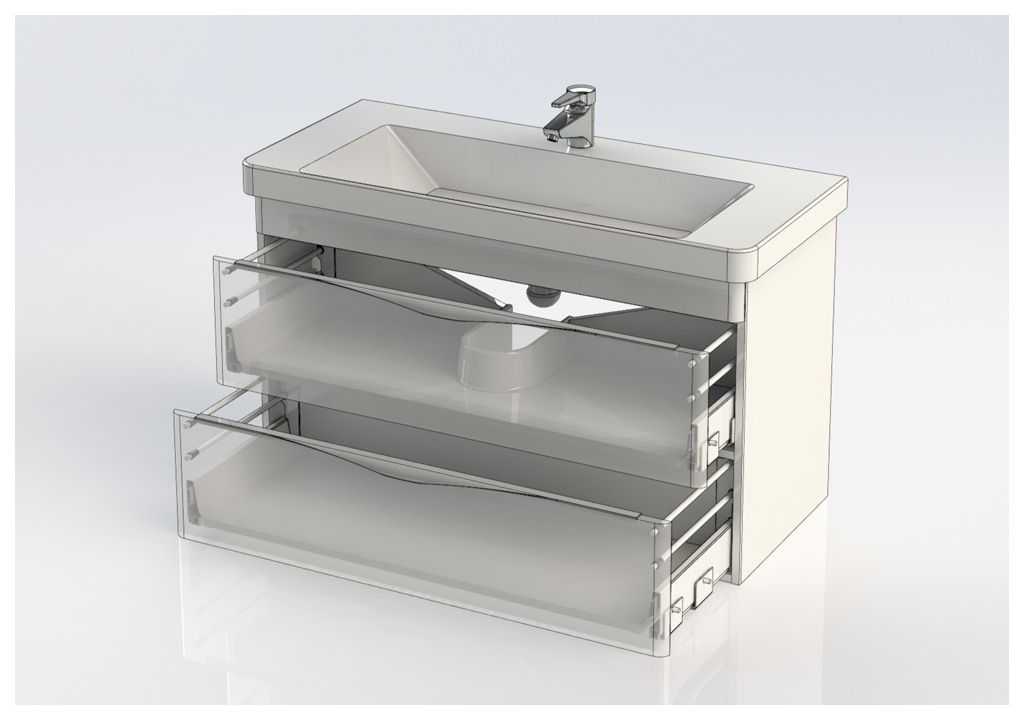 Тумба с раковиной Aquanet Орлеан 105 белый 0018308300182313 - Вид №7