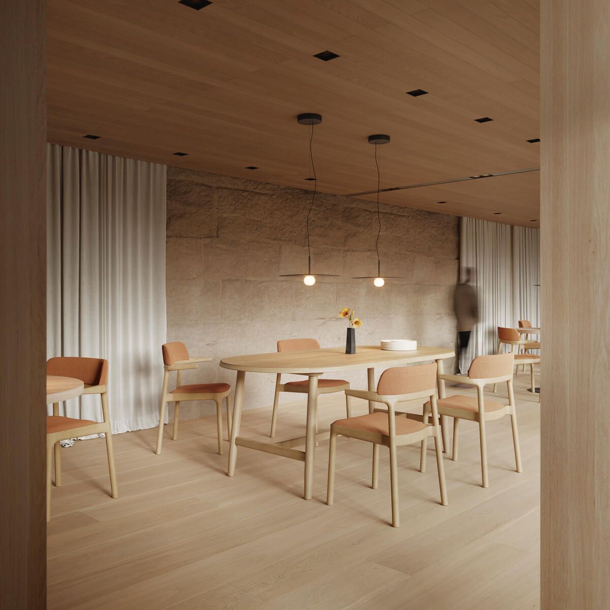 Деревянный штабелируемый стул с мягким сиденьем ALKI ORRIA ARCH-00091551 - Вид №19