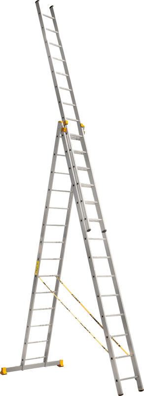 Алюминиевая профессиональная трехсекционная универсальная лестница P3 9314