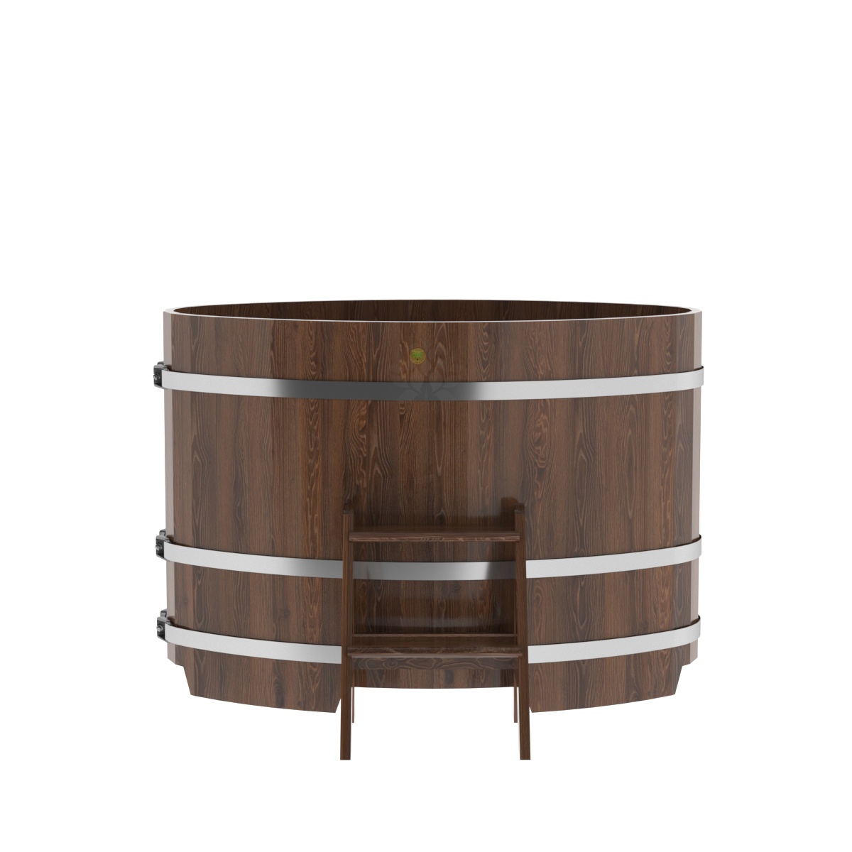 1272 Купель овальная из дуба 0,80х1,42х1,0 морёная Alyarus  - Вид №3