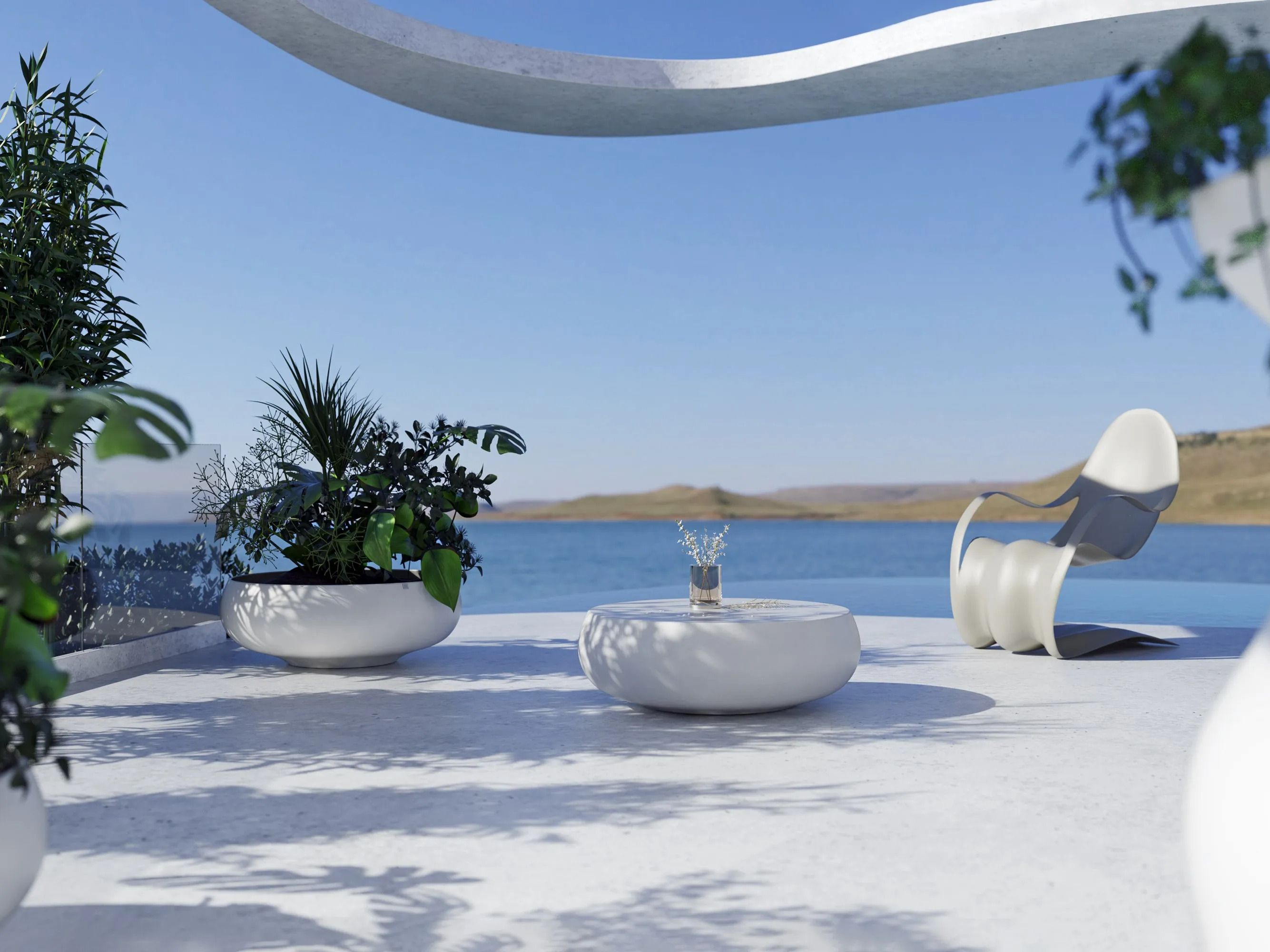 Низкий садовый горшок из стекловолокна GANSK ARCH-00076870 - Вид №2