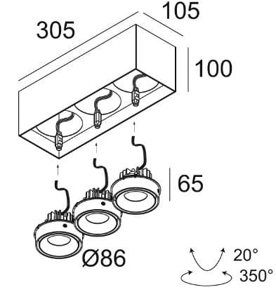Несколько потолочных светодиодных прожекторов Deltalight Grid On ARCH-00099165 - Вид №16