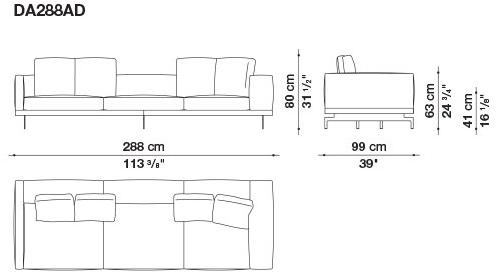 B&B Italia 3-х местный тканевый диван с шезлонгом Dock sun-id-1355318 - Вид №109