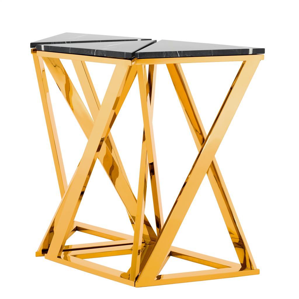 Консоль металлическая золотая с треугольной столешницей Galaxy от Eichholtz, 3 штуки EICHHOLTZ EICHHOLTZ 060995 Золото  - Вид №1