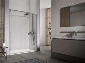 Душевая кабина из закаленного стекла с раздвижной дверью