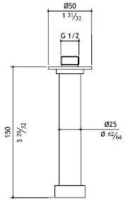 MGS Потолочный кронштейн для душа из нержавеющей стали Accessori per bagno sun-id-1356101 - Вид №3