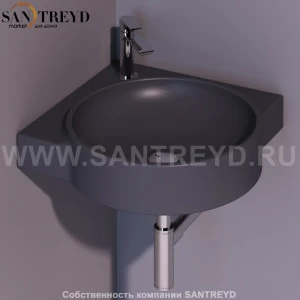 FL24ANTRACITEMATT Подвесная раковина настенная круглая Simas Flow черная