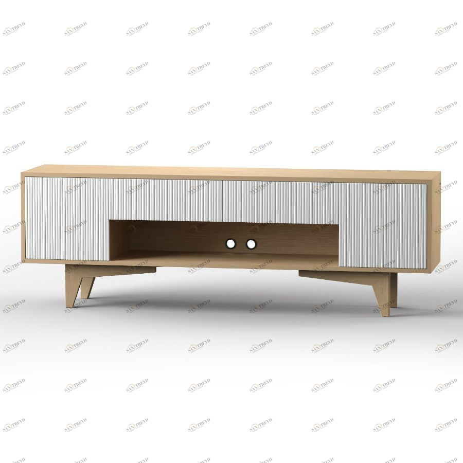 Тумба под ТВ Telly, дуб, рисунок полоска BraginDesign BR0271Б