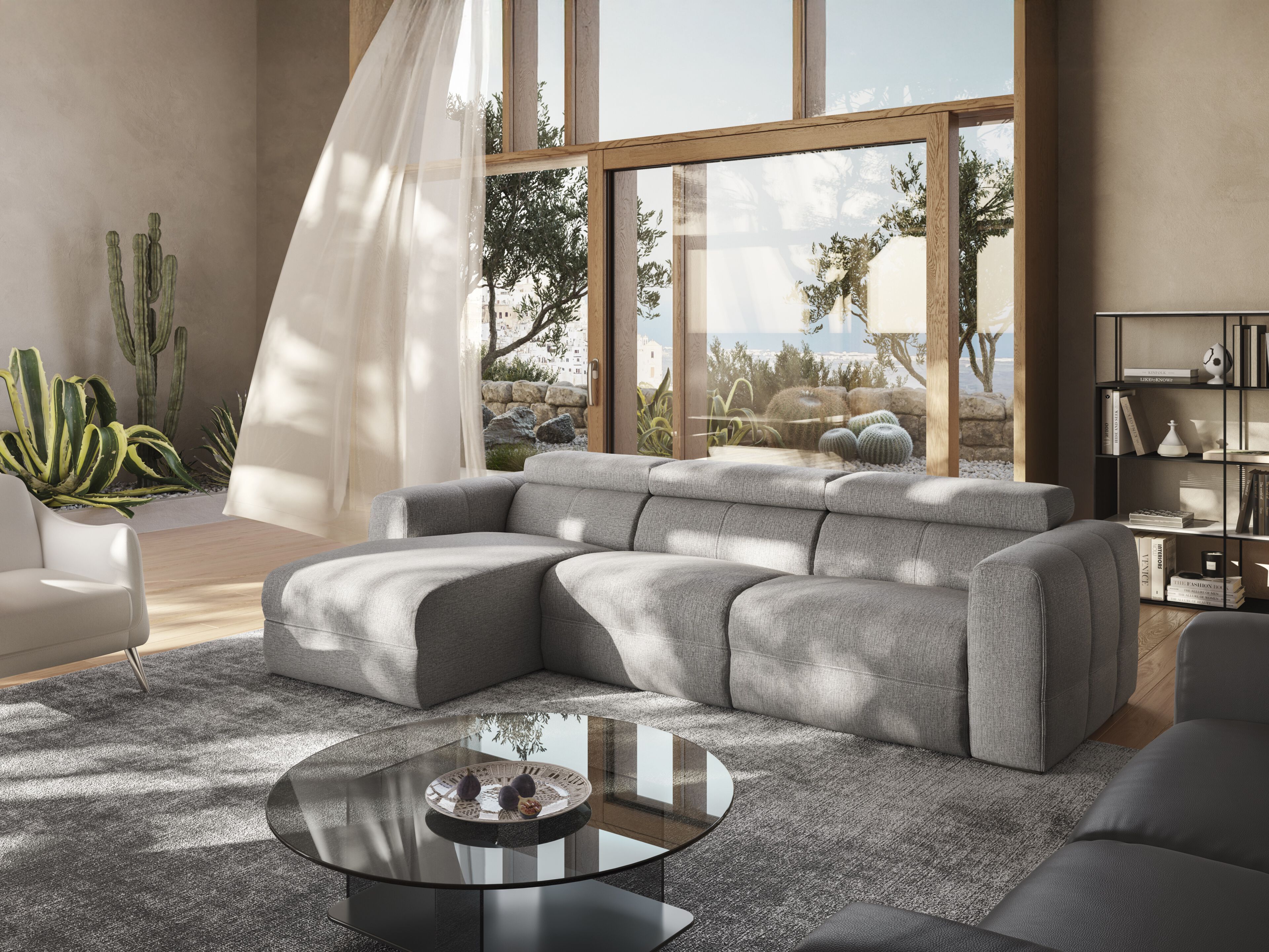 3-местный кожаный диван с откидывающейся спинкой Natuzzi Italia Balance ARCH-00000077 - Вид №2