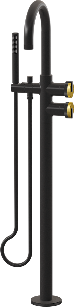 E-11554-R1BB-L1BK-BK Смеситель напольный отдельностоящий (внешняя часть) GRAFF MOD+