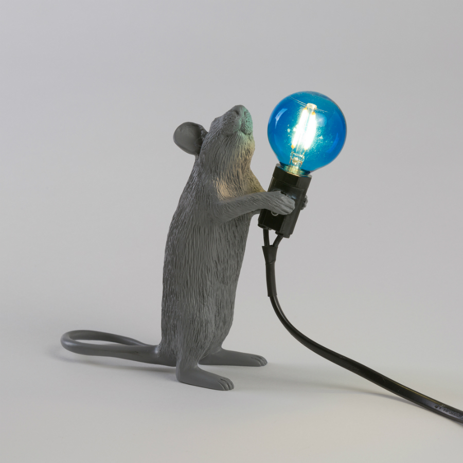 Светильник настольный Mouse Lamp Standing, серый Seletti 14938 - Вид №3