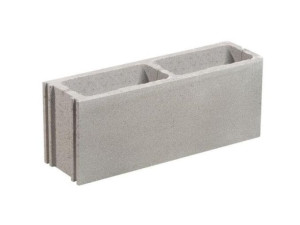 Однокамерный бетонный вибро-сжатый блок для кладки