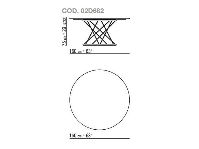 Круглый стальной стол с порошковым покрытием Flexform Torcello ARCH-00028021 - Вид №5