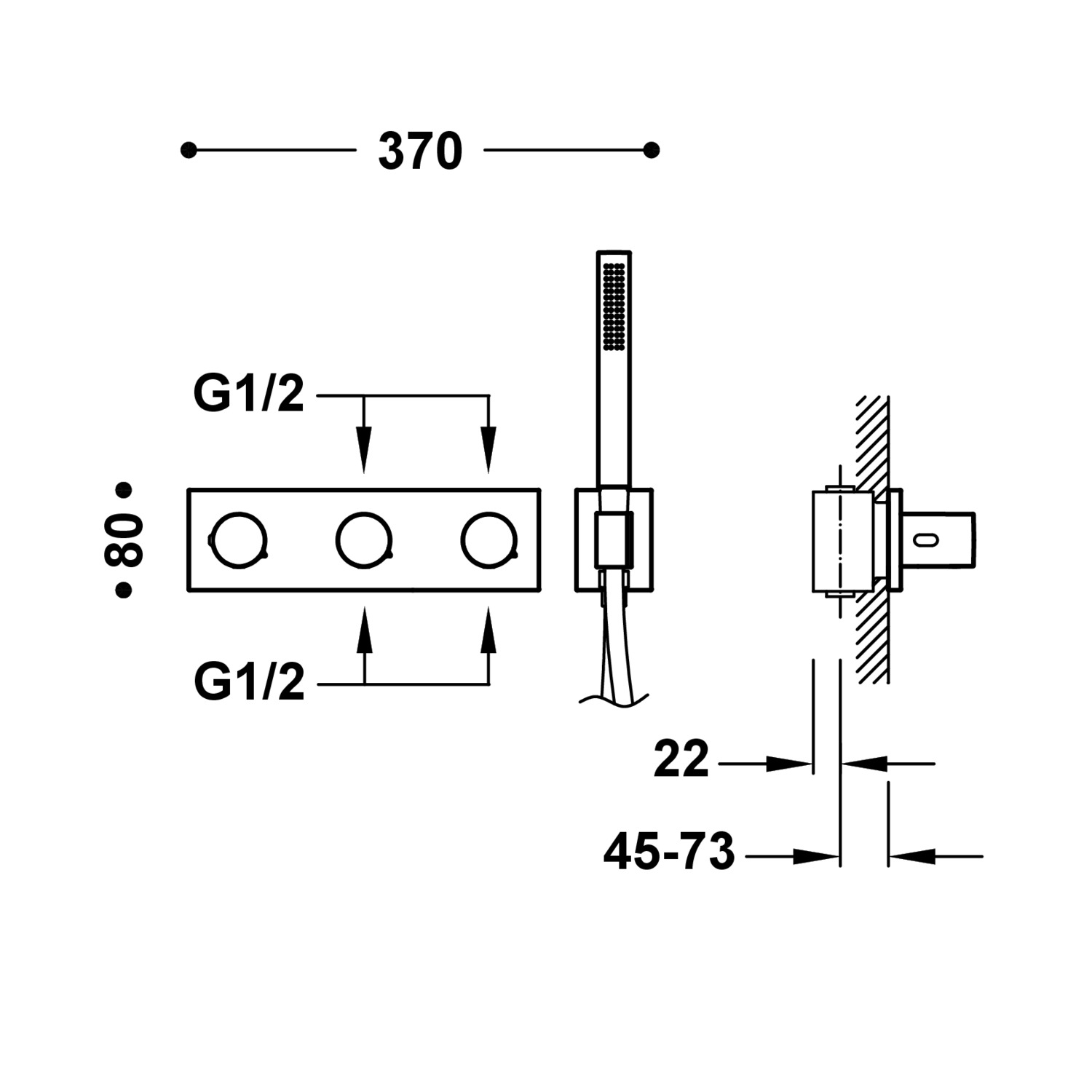 B-SYSTEM 4-ходовой встраиваемый термостатический смеситель B-system-30735401OR TRES Thermostatic - Вид №1