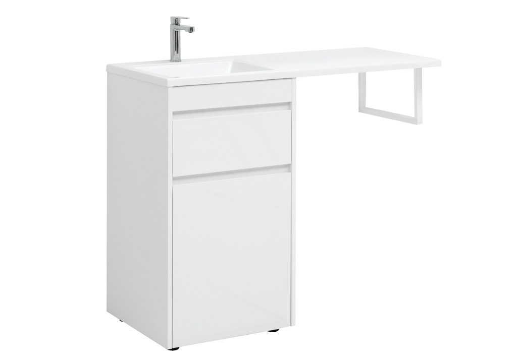 Тумба с раковиной Aquanet Токио 110 L белый (напольная, 1 ящик) 0023928900235497 - Вид №2