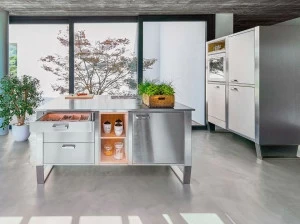 Lgtek Кухня из нержавеющей стали и дерева Window