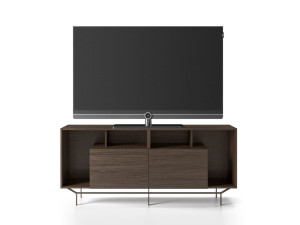 Деревянный низкий ТВ-шкаф