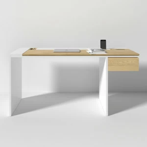 Письменный деревянный стол белый 160 см Mak BRAGIN DESIGN  00-3879404 Бежевый;белый