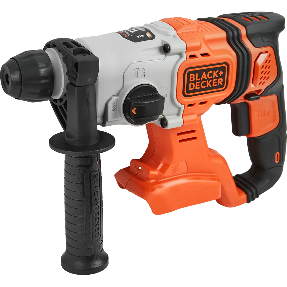 Перфоратор аккумуляторный SDS-plus Black&Decker BCD900B-XJ, 18 В, 1.2 Дж, без АКБ и ЗУ BLACK + DECKER STLM-2166100
