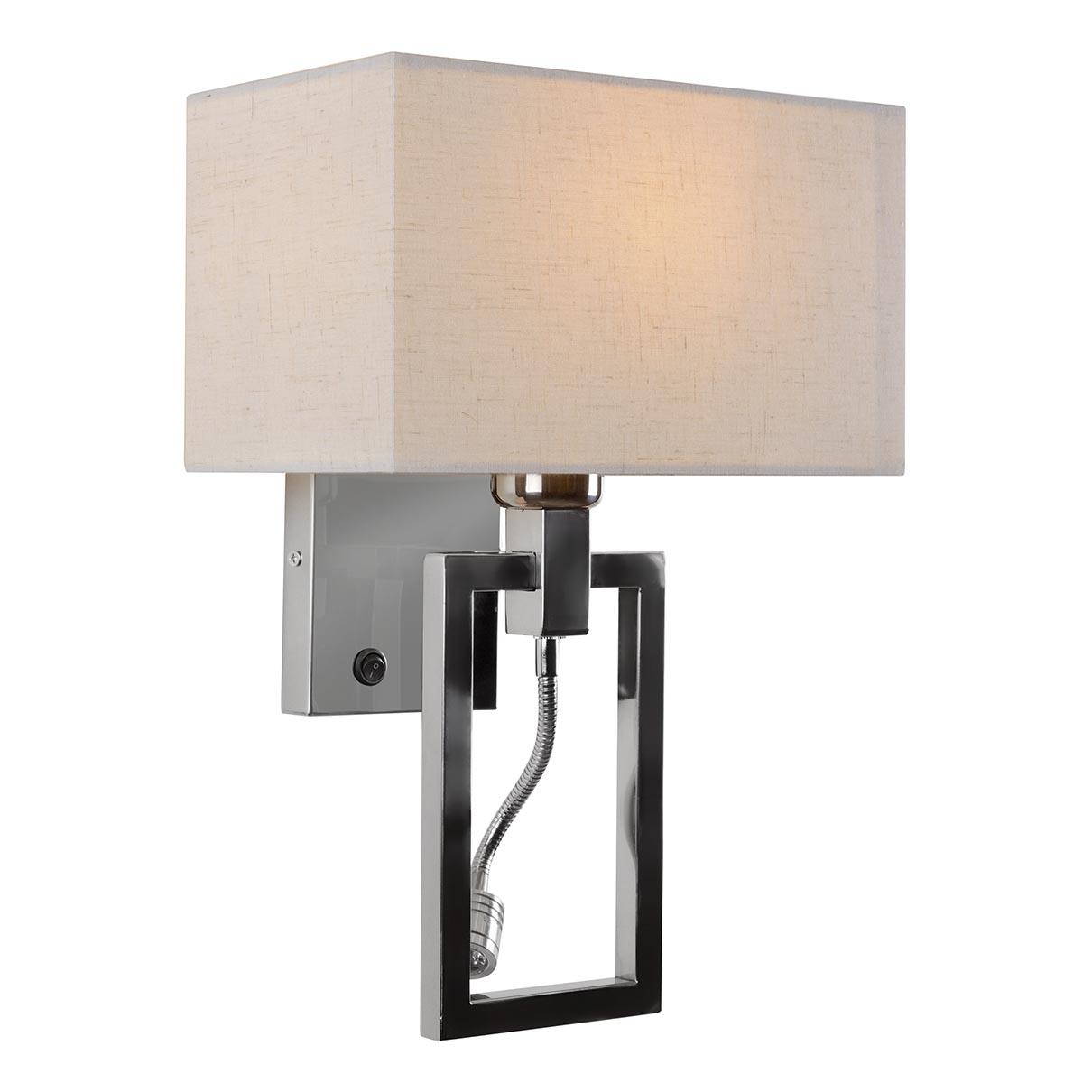 Бра с абажуром и лампой для чтения белое Play BJ002 CR ILAMP PLAY 00-3949127 Белый;хром - Вид №1