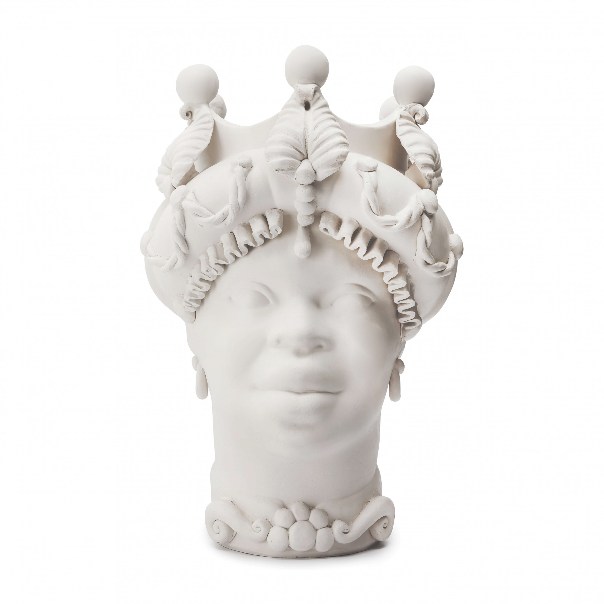 200945-WT ABHIKA ВАЗА MORO LADY BAROQUE WHITE MATT 
