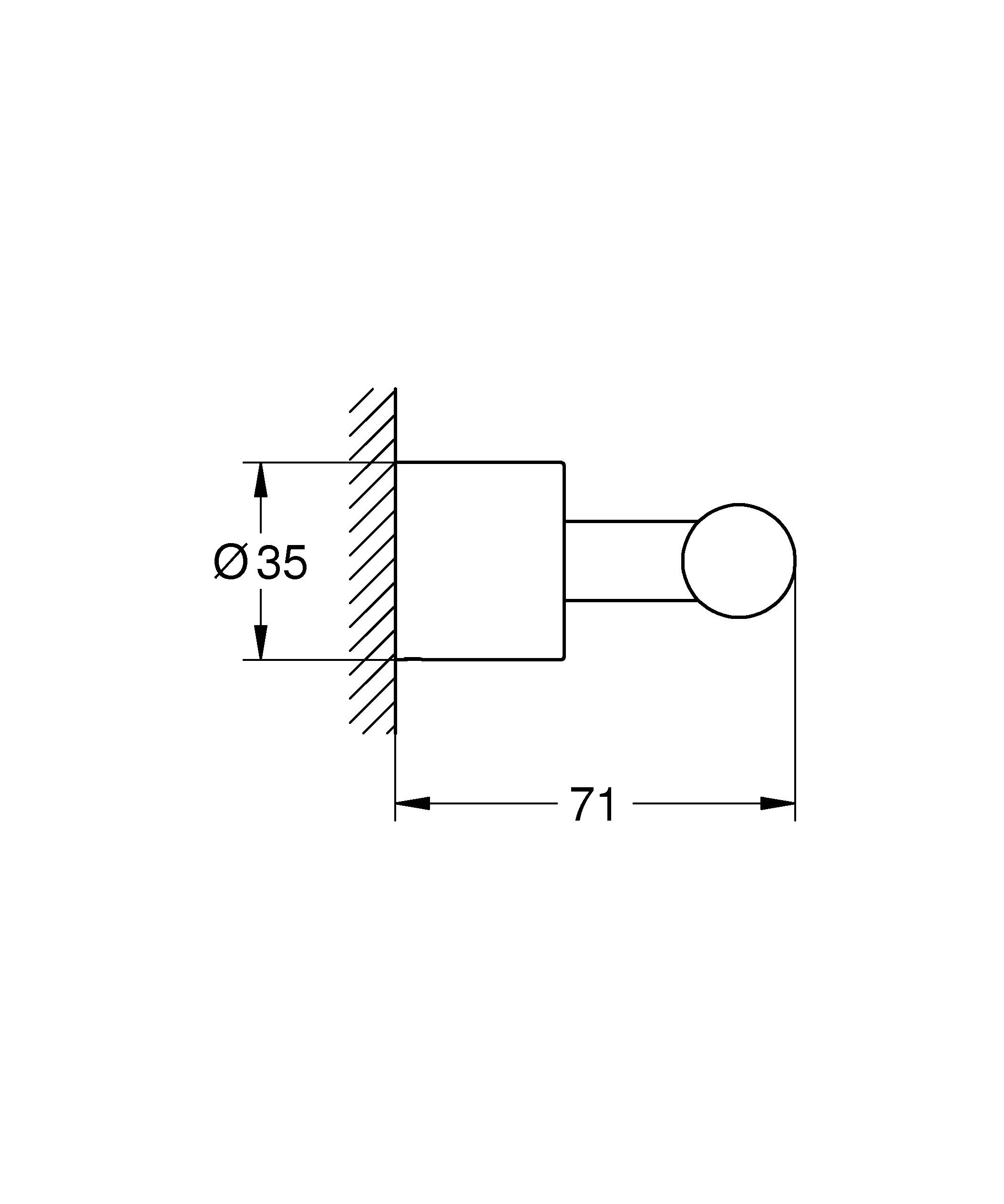 Крючок для одежды GROHE Atrio New, хром (40312003) - Вид №1