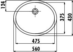 TP214-00CB00E-0000 Раковина TP214 мебельная (37*47) Creavit  - Вид №1