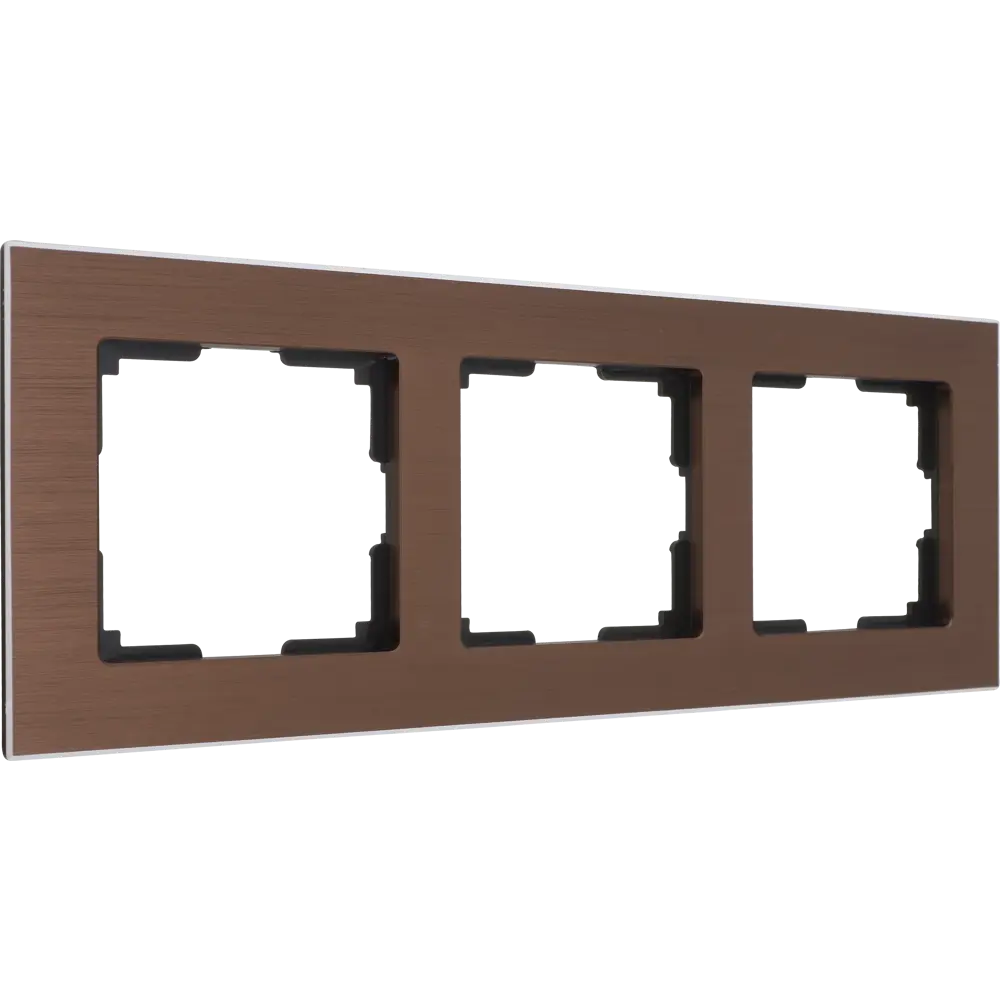 Рамка для розеток и выключателей Werkel Aluminium 3 поста, цвет коричневый STLM-2055203 - Вид №1