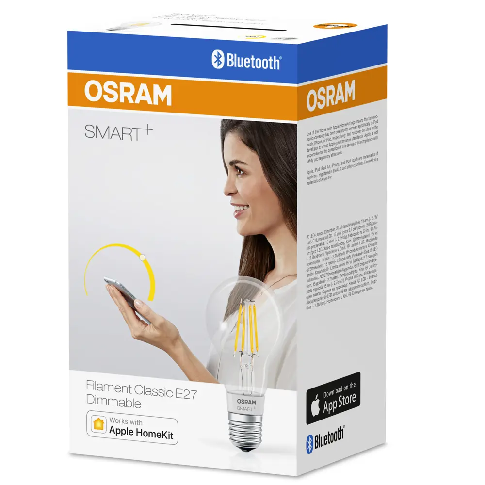 Лампа умная светодиодная Osram Smart Plus E27 220-240 В 5.5 Вт груша прозрачная 650 лм, теплый белый свет 86559682 STLM-2158857 LEDVANCE  - Вид №3