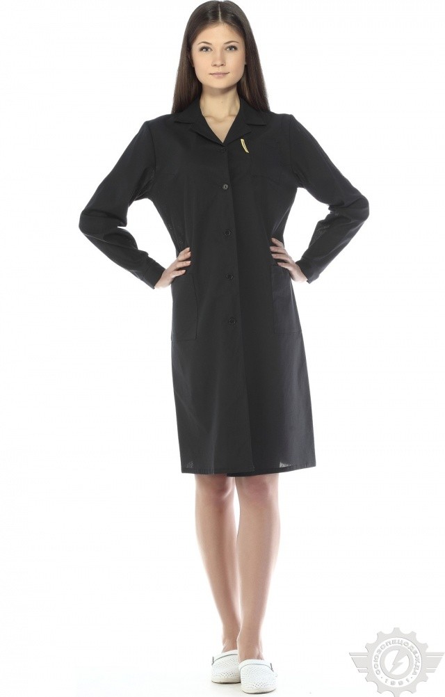 61673 Халат женский темный  Одежда для обслуживающего персонала  размер 44-46/158-164 Спецодежда  - Вид №5