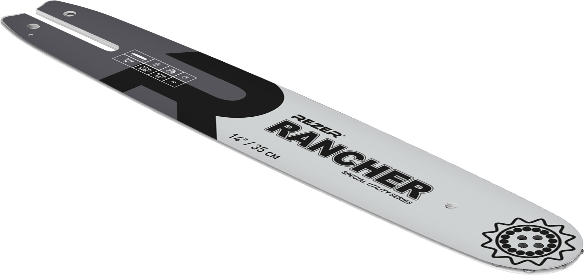 85224656 Шина для цепной пилы Rancher 353 L 9 K 14" 50 звеньев паз 1.3 мм шаг 3/8 дюйма STLM-0060008 REZER 
