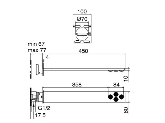 Термостатический набор для душа из нержавеющей стали с ручным душем Zazzeri Q316 ARCH-00054592 - Вид №4