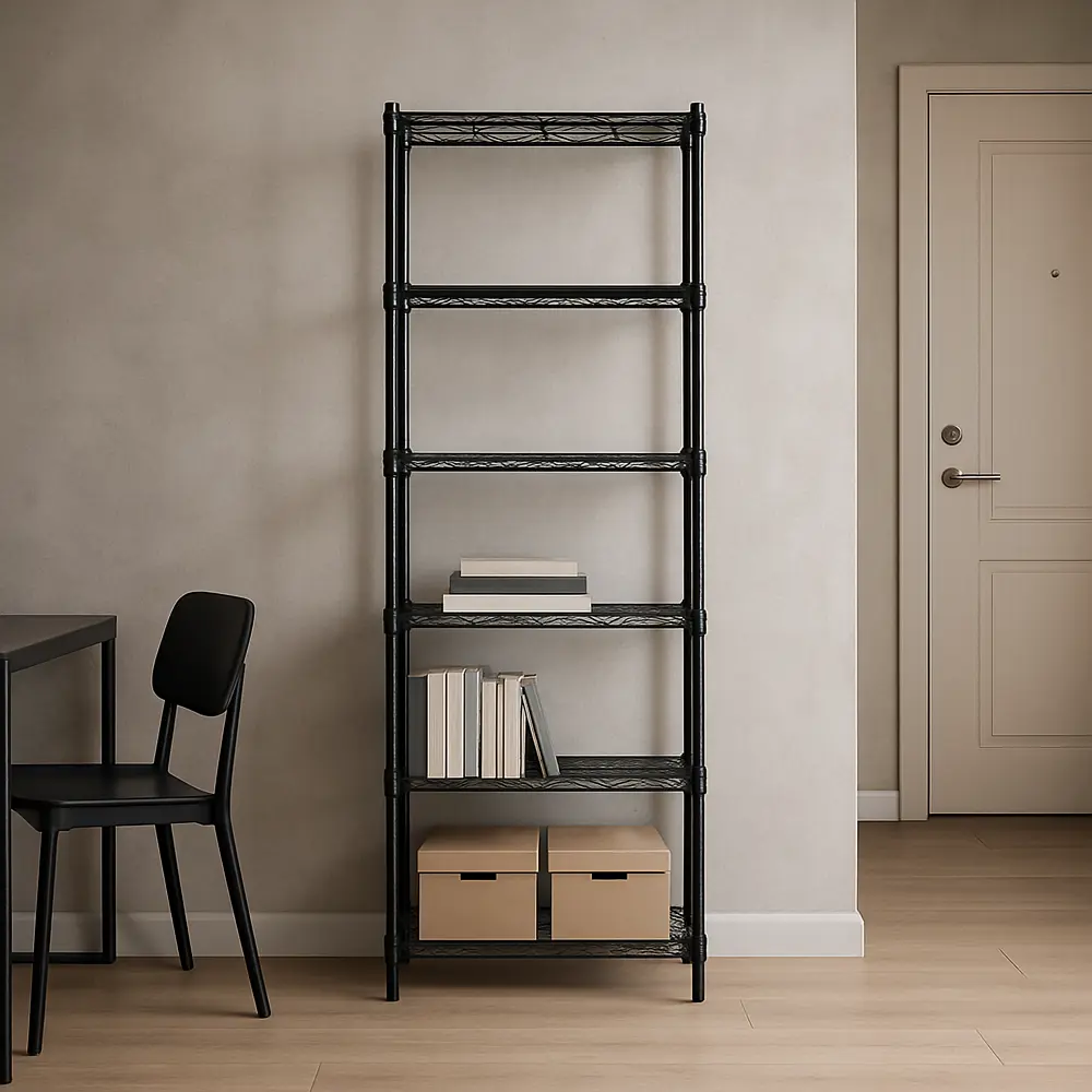 Стеллаж сетчатый KONSENSA 60x35x180 см цвет черный STLM-2071193 - Вид №7