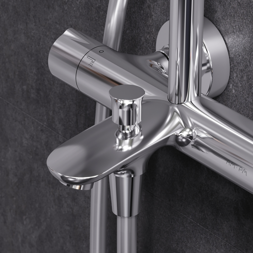 F0770A510 Spirit V2.0 душ.система набор: смеситель д/ванны/душа с термостатом верхн. душ d 250 мм AM.PM Spirit 2.0  - Вид №4