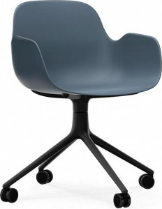 604982 Кресло Swivel 4W Black Aluminium / Blue Normann Copenhagen Form