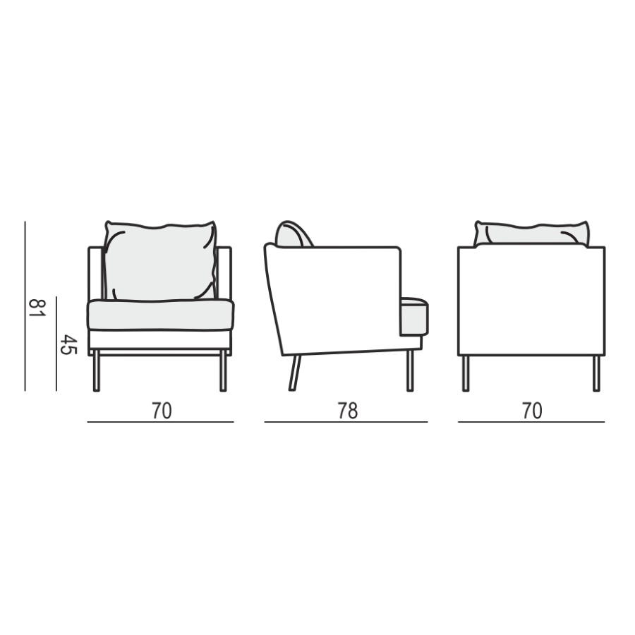 Кресло Julia, светло-бежевое, обивка Caleido Sits S1285 - Вид №6